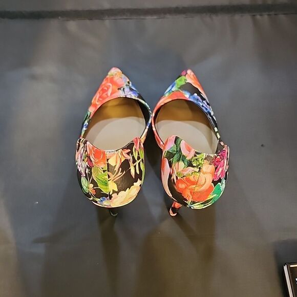 JUSTFAB FLORAL MULTI D'ORSAY HIGH HEEL PUMPS S2 - Picture 5 of 16